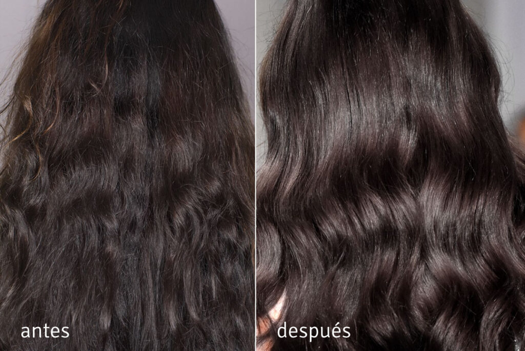 Nanoil Keratin Hair Mask - antes y después